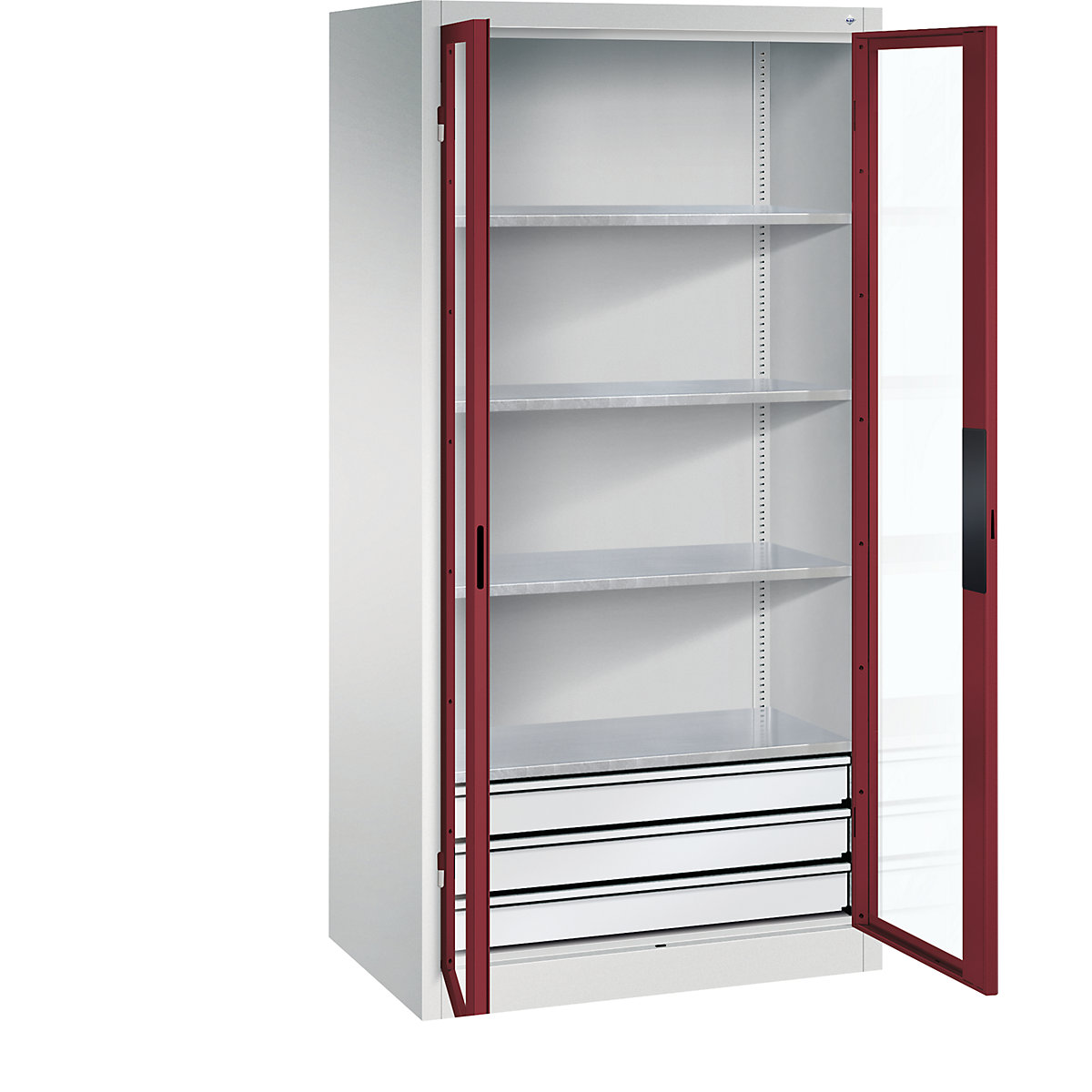 Skriňa s krídlovými dverami s priehľadnými okienkami &ndash; C+P