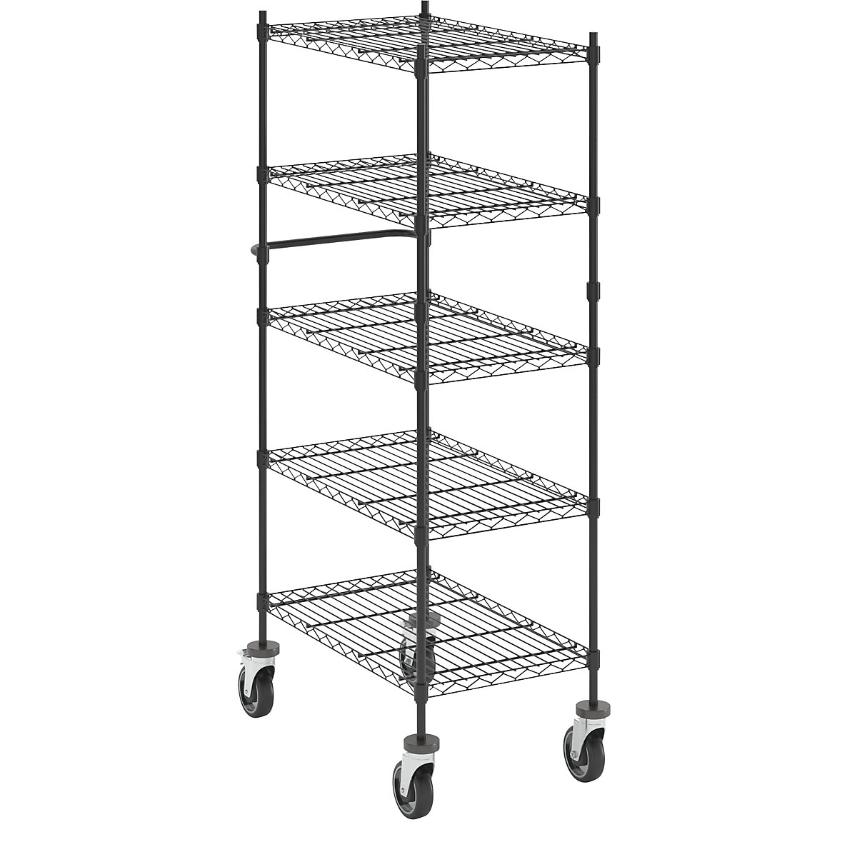 Stolový vozík z drôtenej mriežky, čierna (Zobrazenie produktu 2)-1