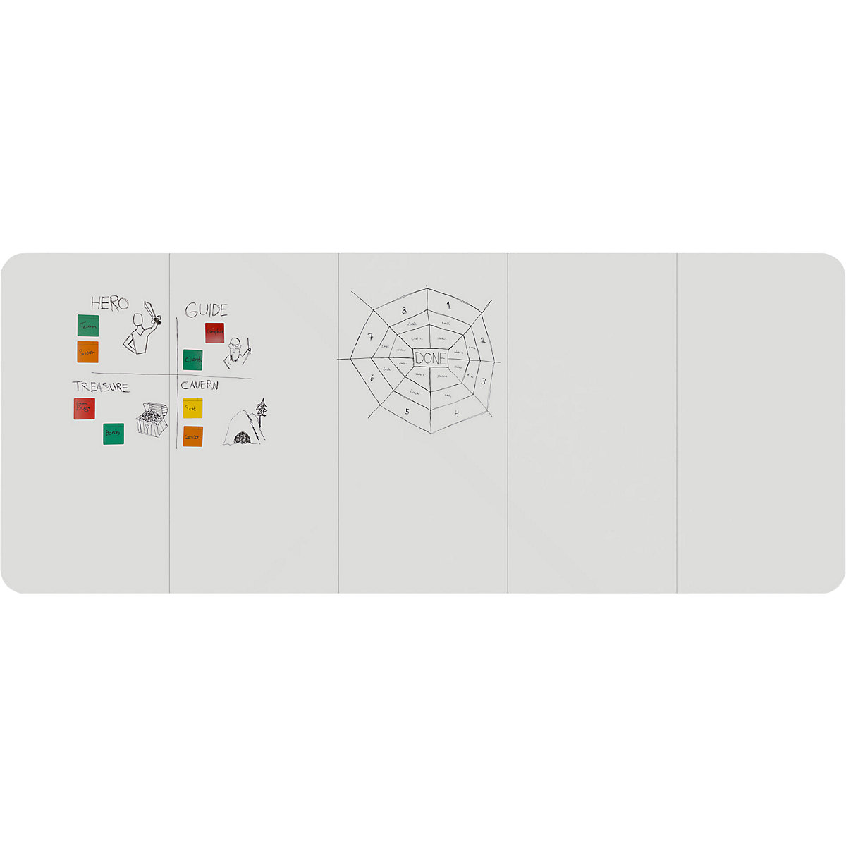 Elegantní bílá tabule XXL VisuWall &ndash; Chameleon