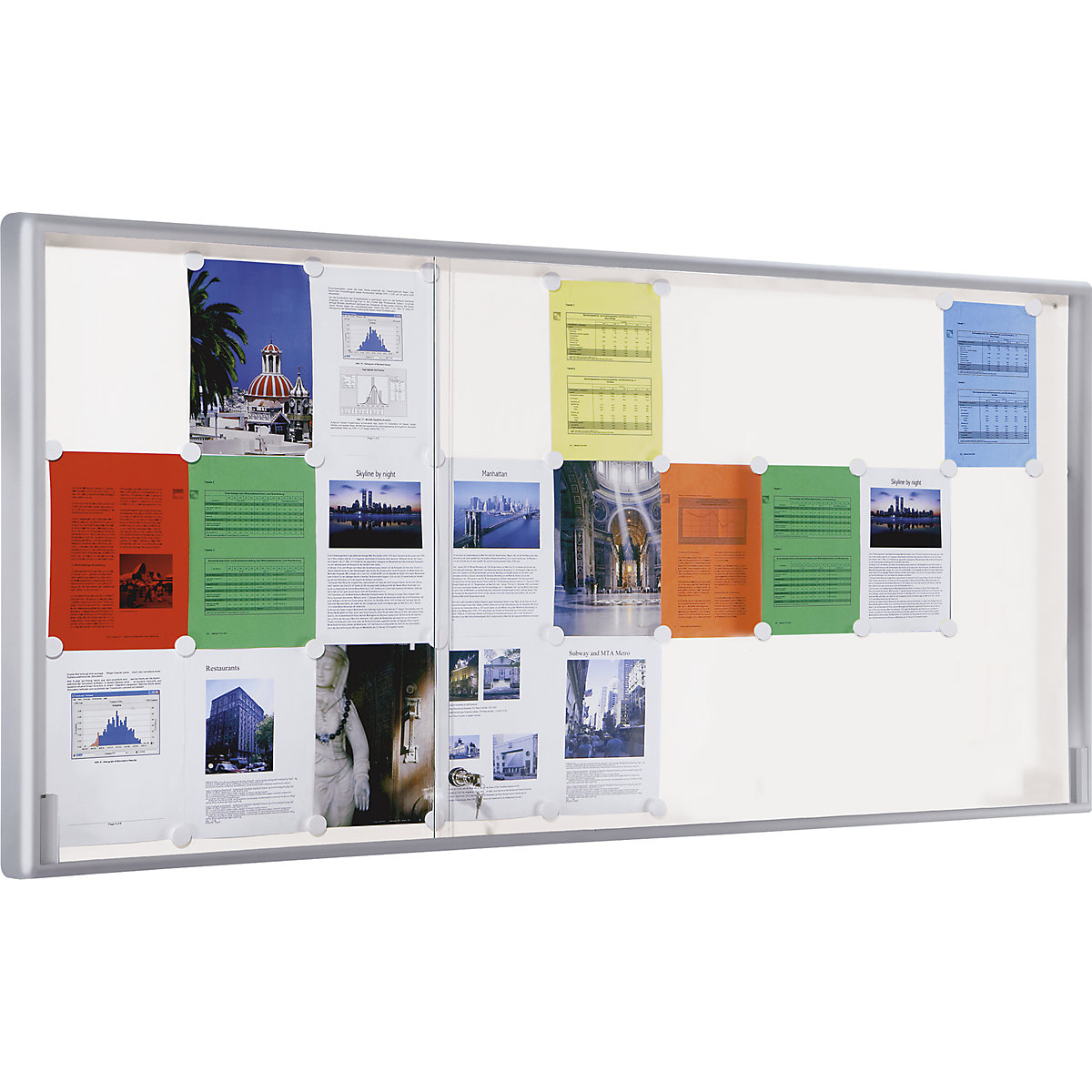 Informační skříňka, hliníkový rám, posuvné dveře – eurokraft pro (Obrázek výrobku 3)-2