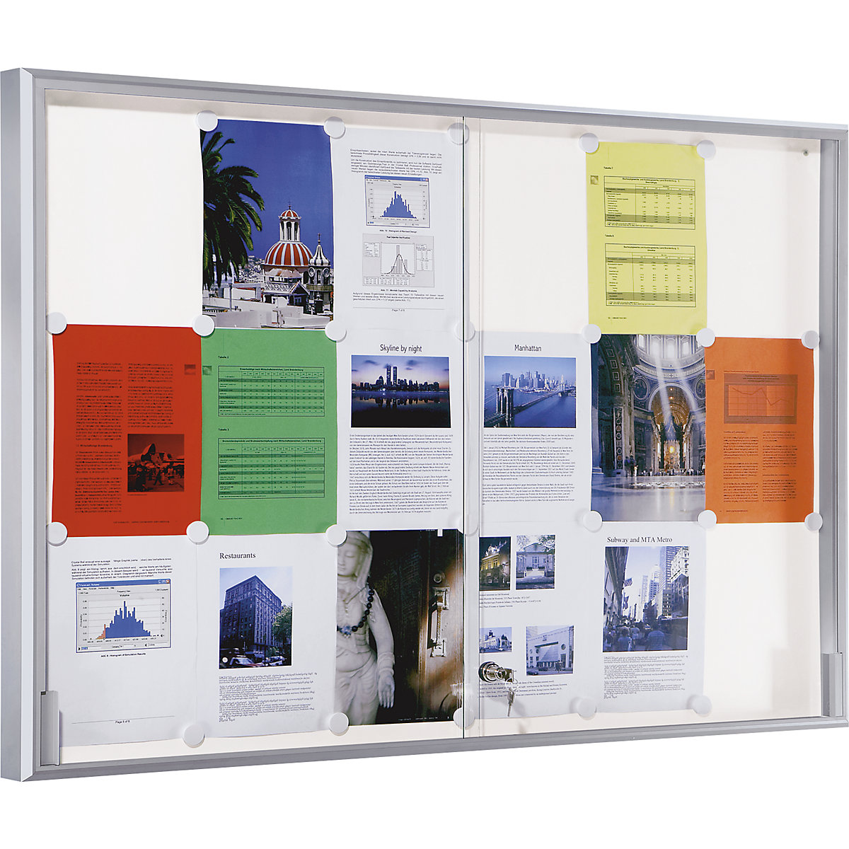 Informační skříňka, hliníkový rám, posuvné dveře – eurokraft pro (Obrázek výrobku 3)-2