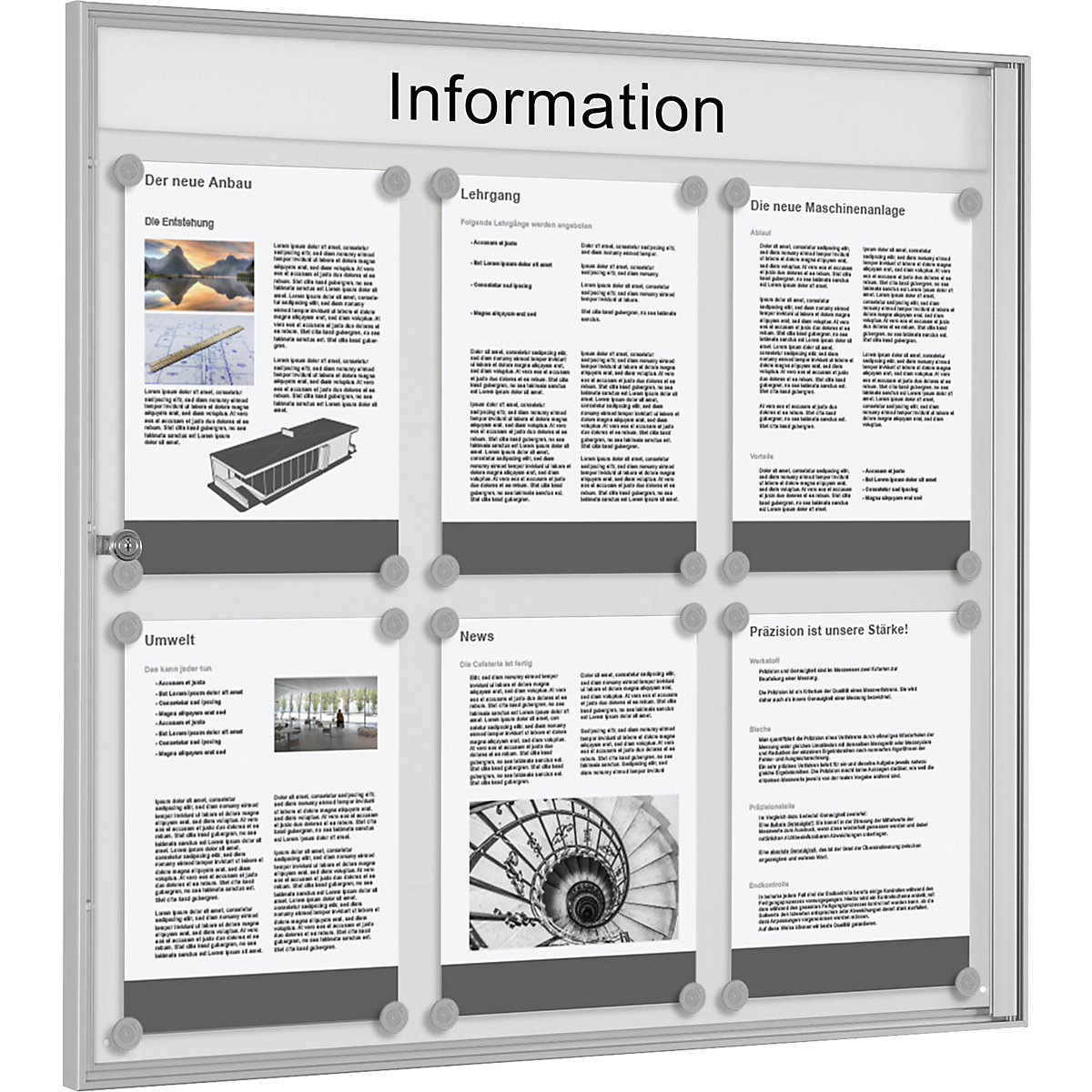 Informační skříňka pro použití uvnitř