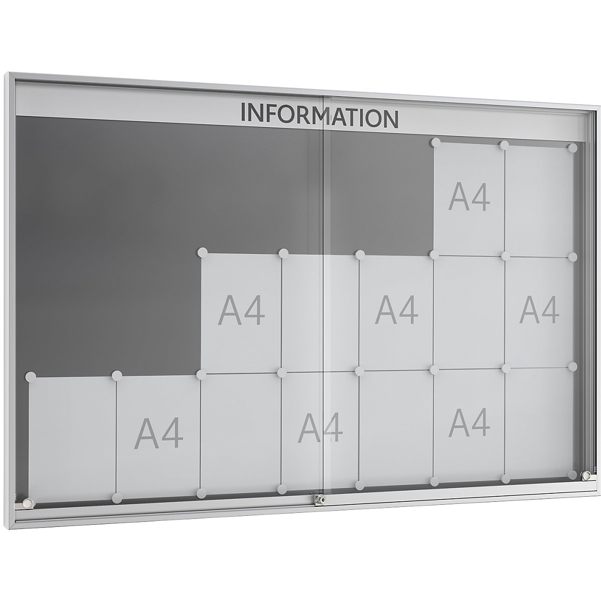Informační skříňka s posuvnými dveřmi, vnější hloubka 60 mm, B1