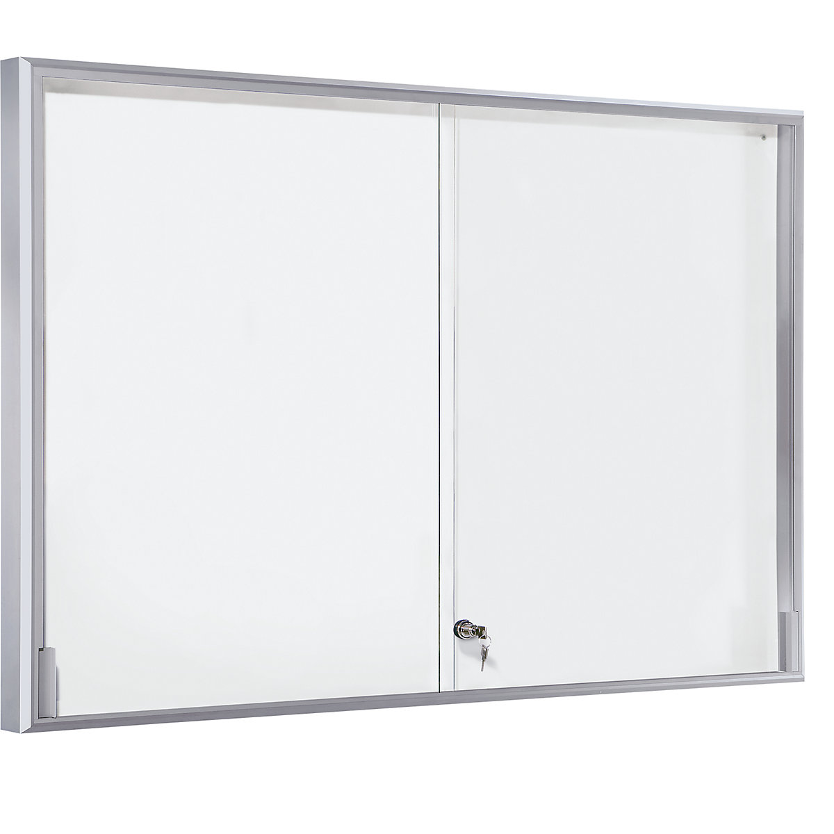 EUROKRAFTpro – Prozirni ormarić, aluminijski okvir, klizna vrata, 18 x format DIN A4, ŠxVxD 1330 x 970 x 50 mm, okvir s kutovima