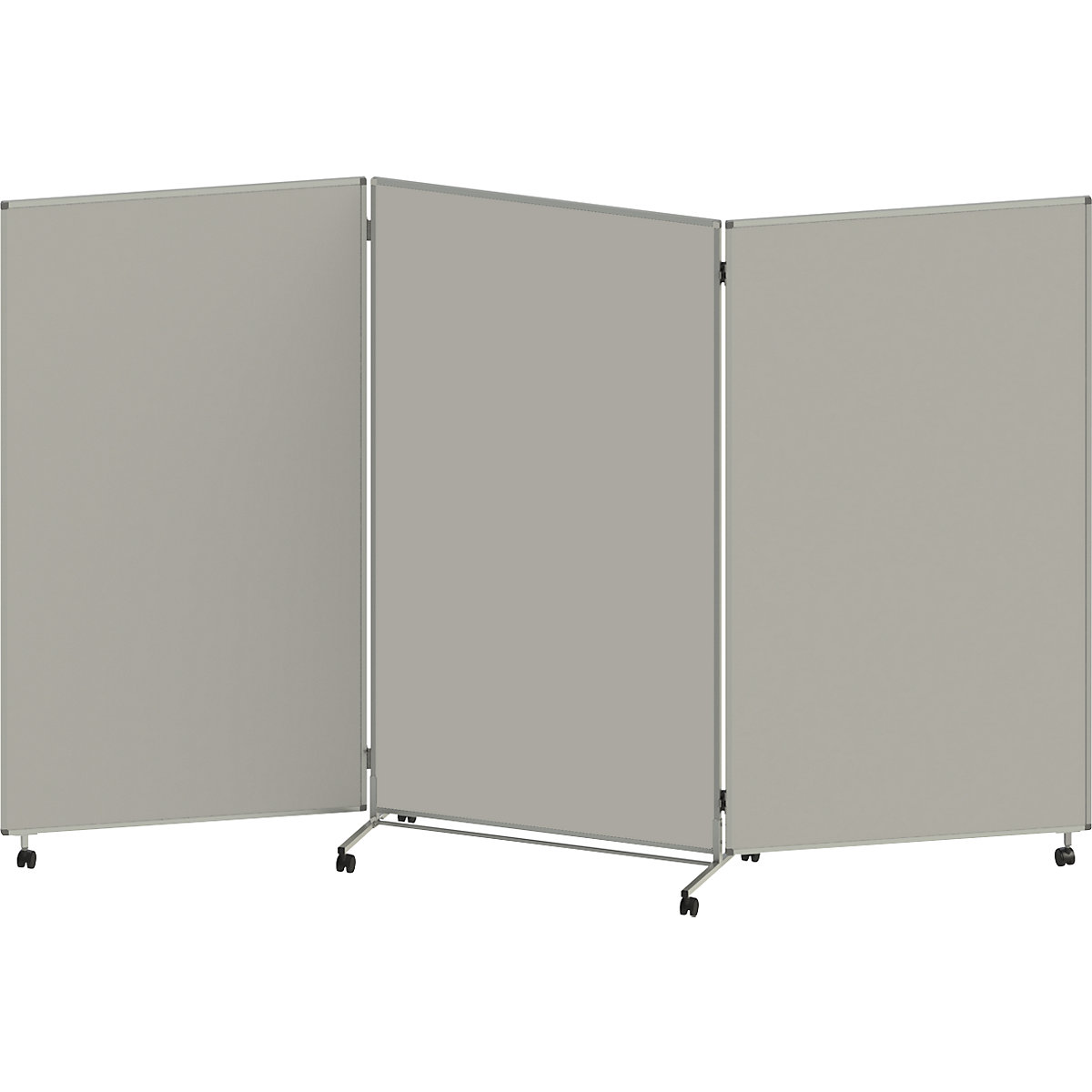 Ścianka do prezentacji, składana i mobilna – eurokraft basic, wys. x szer. x głęb. 1905 x 3040 x 500 mm, jasnoszara-5