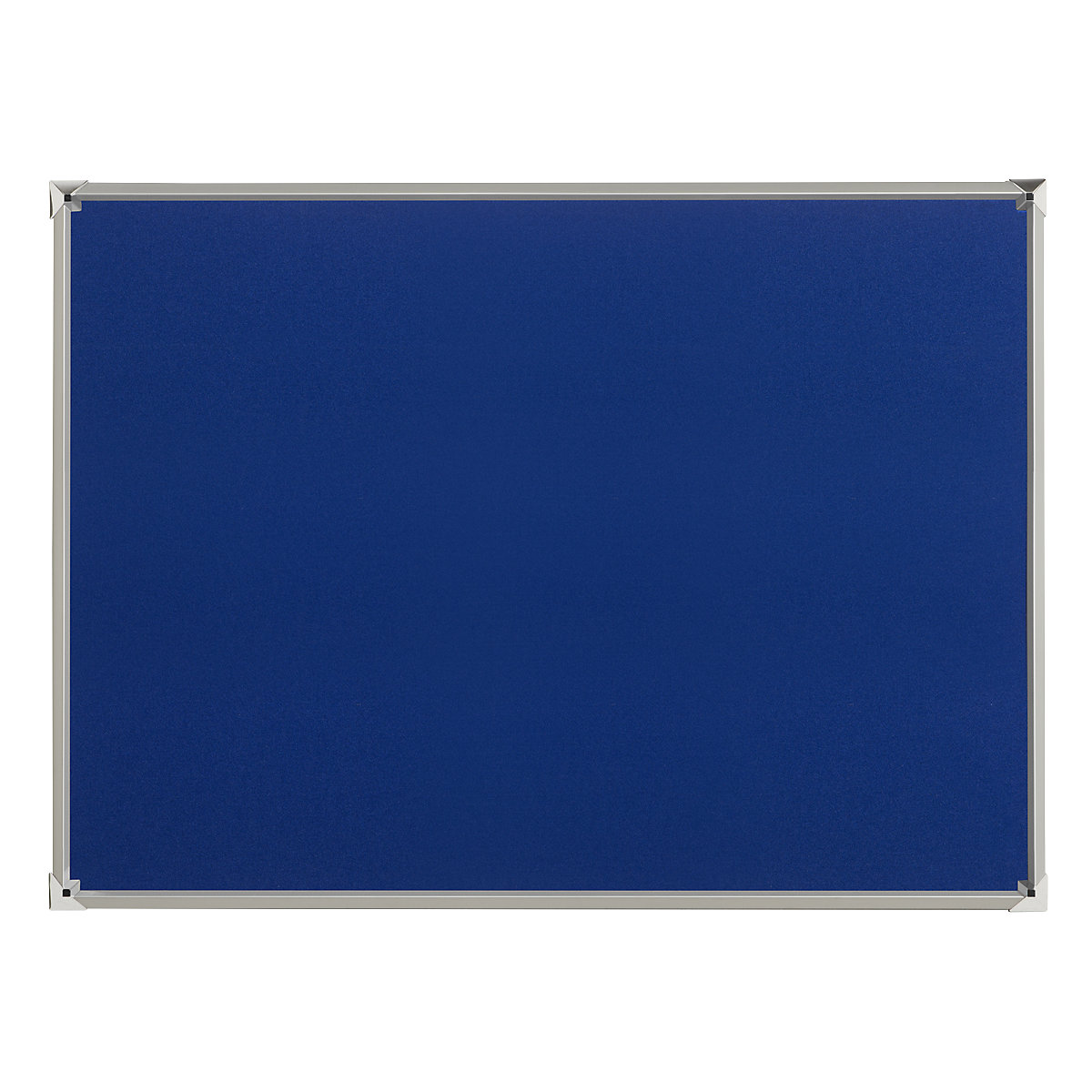 EUROKRAFTpro – Tablica do przypinania z ramą aluminiową, obicie z materiału, niebieskie, szer. x wys. 1200 x 900 mm