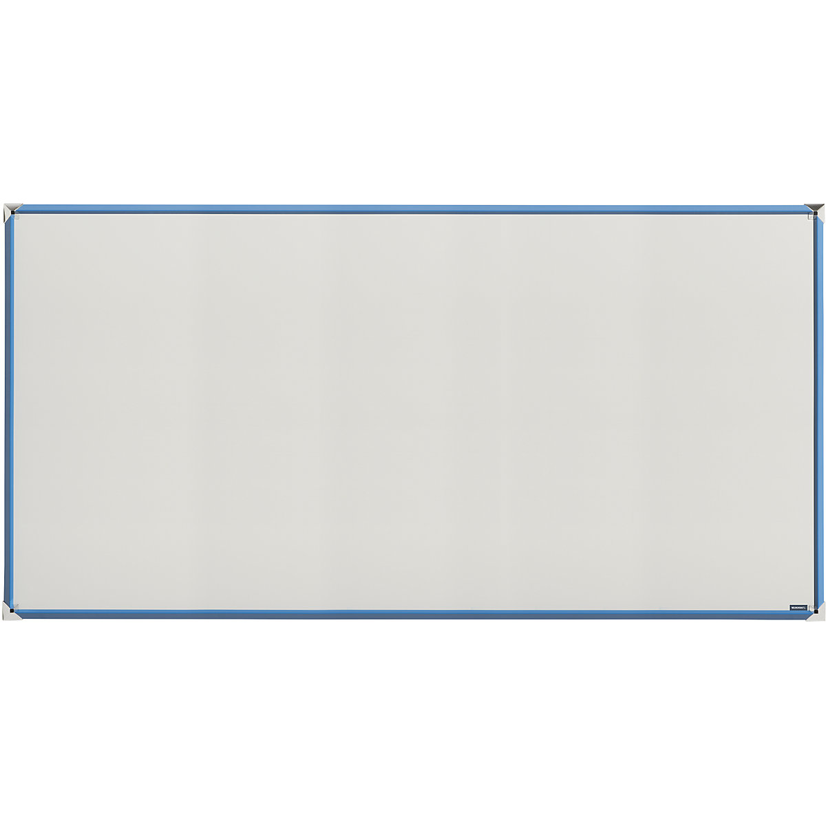 EUROKRAFTpro – Tablica biała z designerską ramą, blacha stalowa, emaliowana, szer. x wys. 2000 x 1000 mm, rama jasnoniebieska
