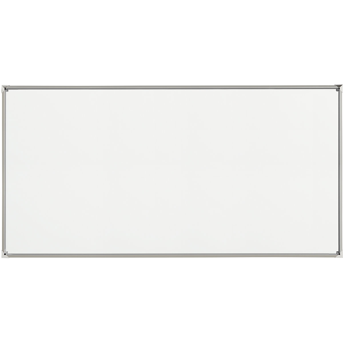 EUROKRAFTpro – Tablica biała z designerską ramą, blacha stalowa, emaliowana, szer. x wys. 2000 x 1000 mm, rama srebrna