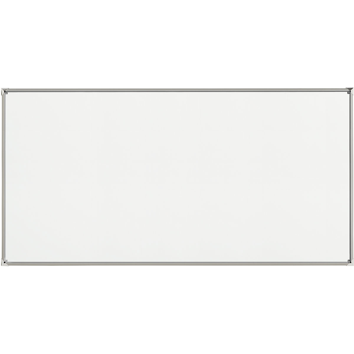 EUROKRAFTpro – Tablica biała z designerską ramą, blacha stalowa, emaliowana, szer. x wys. 2400 x 1200 mm, rama srebrna