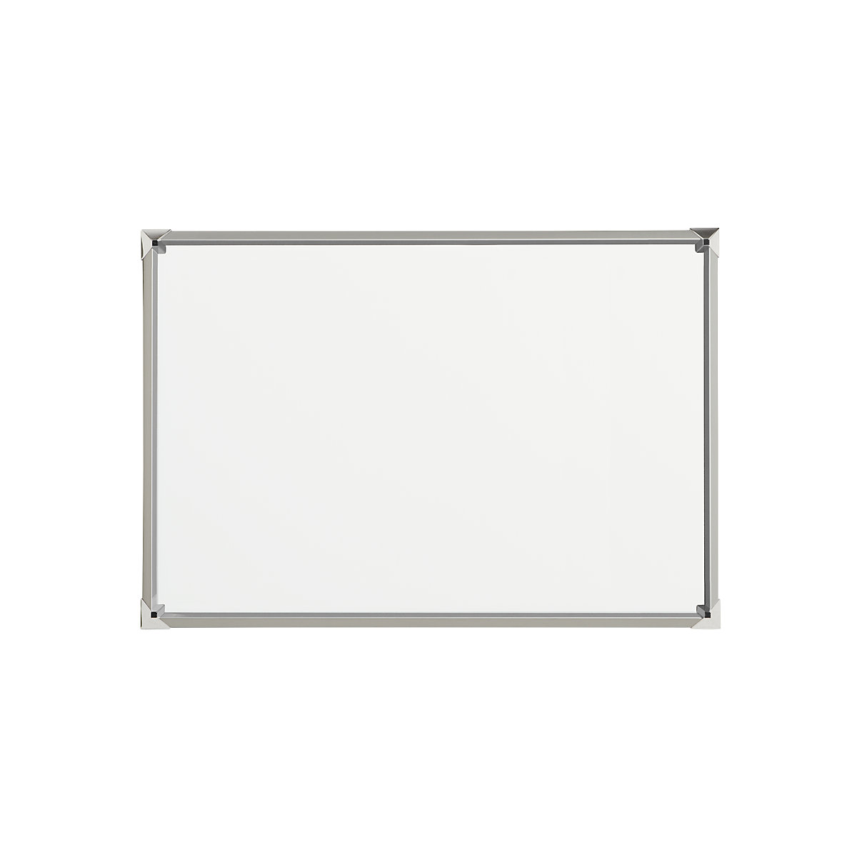 EUROKRAFTpro – Tablica biała z designerską ramą, blacha stalowa, emaliowana, szer. x wys. 900 x 600 mm, rama srebrna