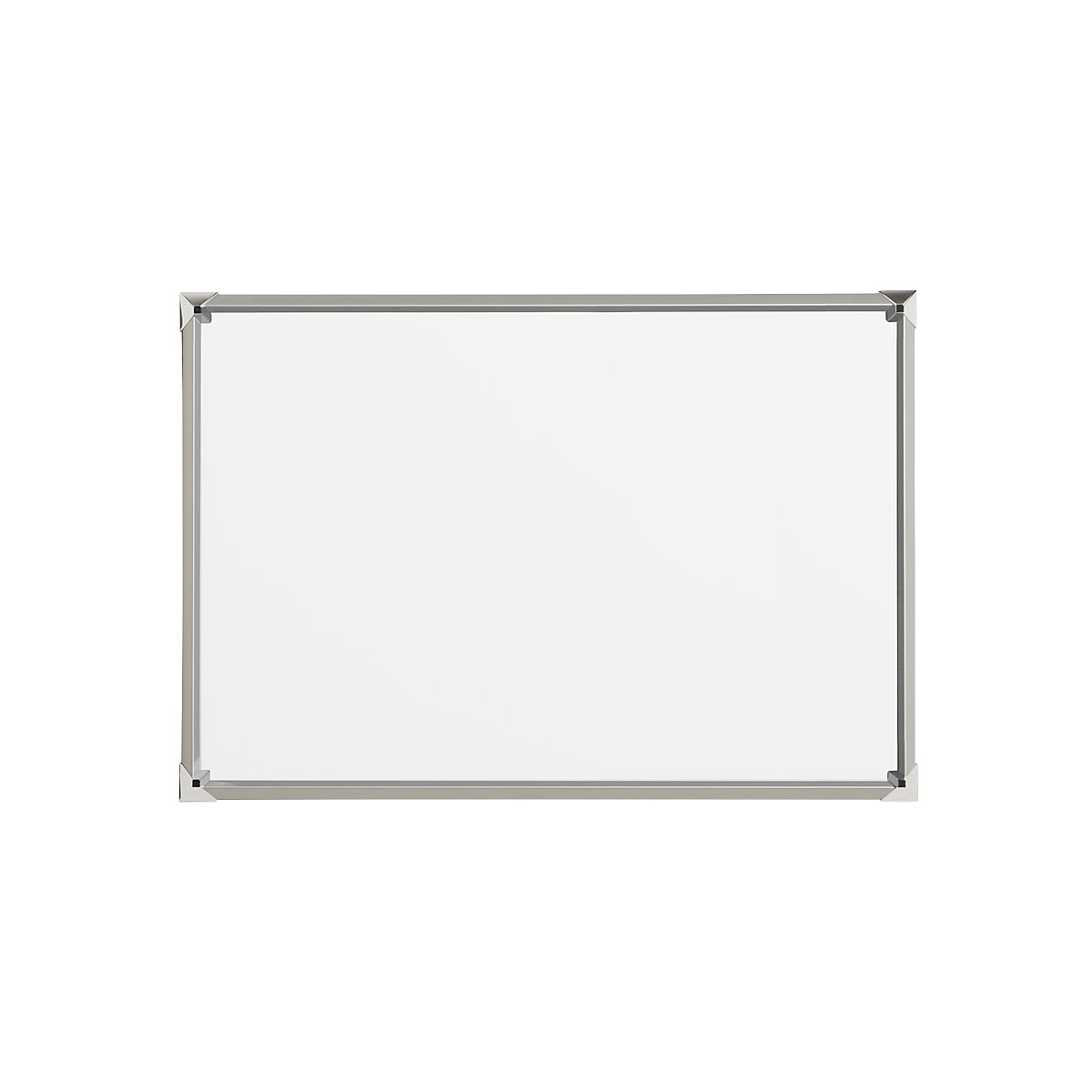 EUROKRAFTpro – Panou whiteboard cu ramă design, tablă de oțel, emailată, lăț. x î. 900 x 600 mm, ramă argintie