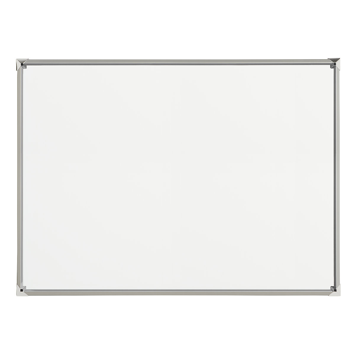 EUROKRAFTpro – Panou whiteboard cu ramă design, tablă de oțel, emailată, lăț. x î. 1200 x 900 mm, ramă argintie