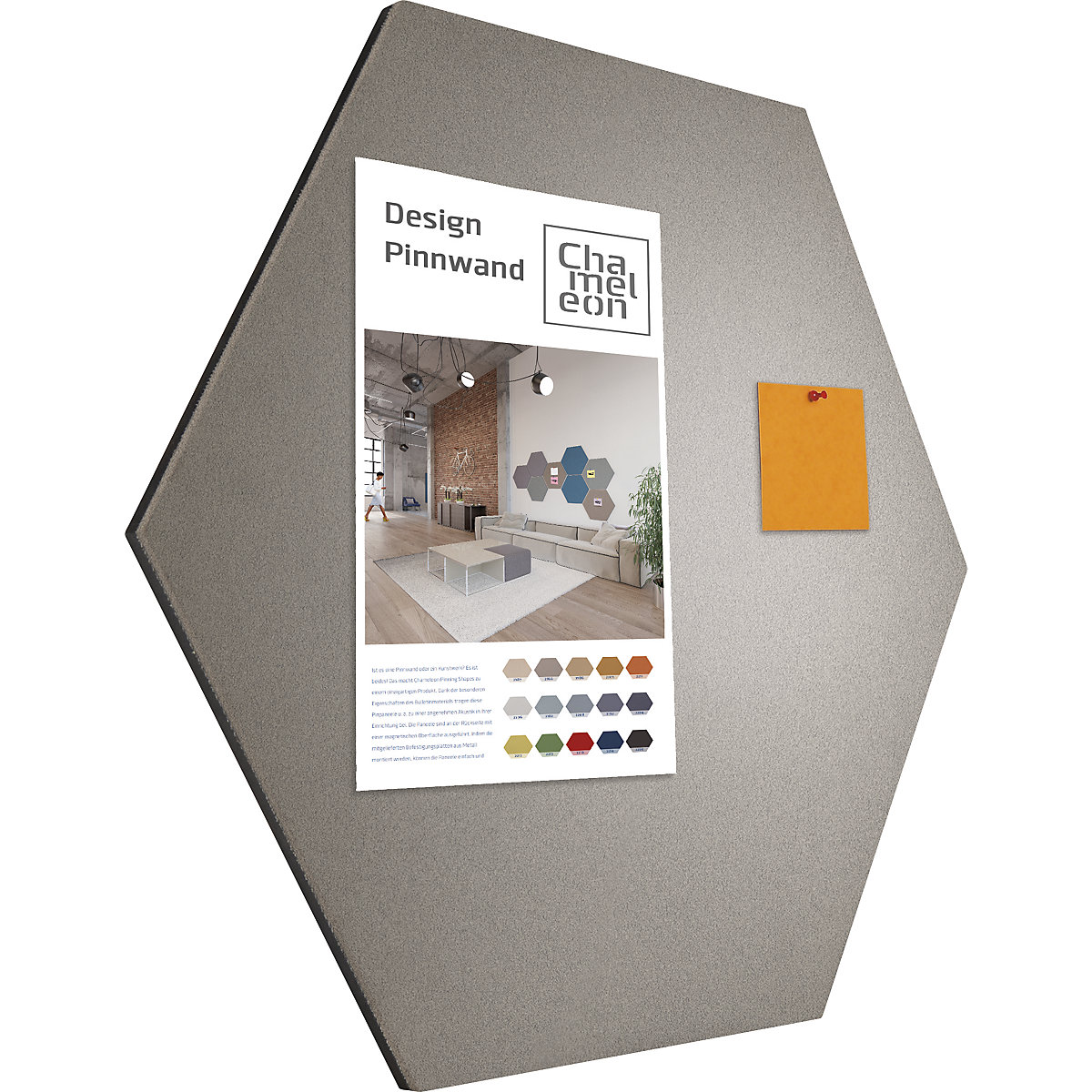 Panou design hexagonal cu prindere cu piuneze – Chameleon (Imagine produs 2)-1