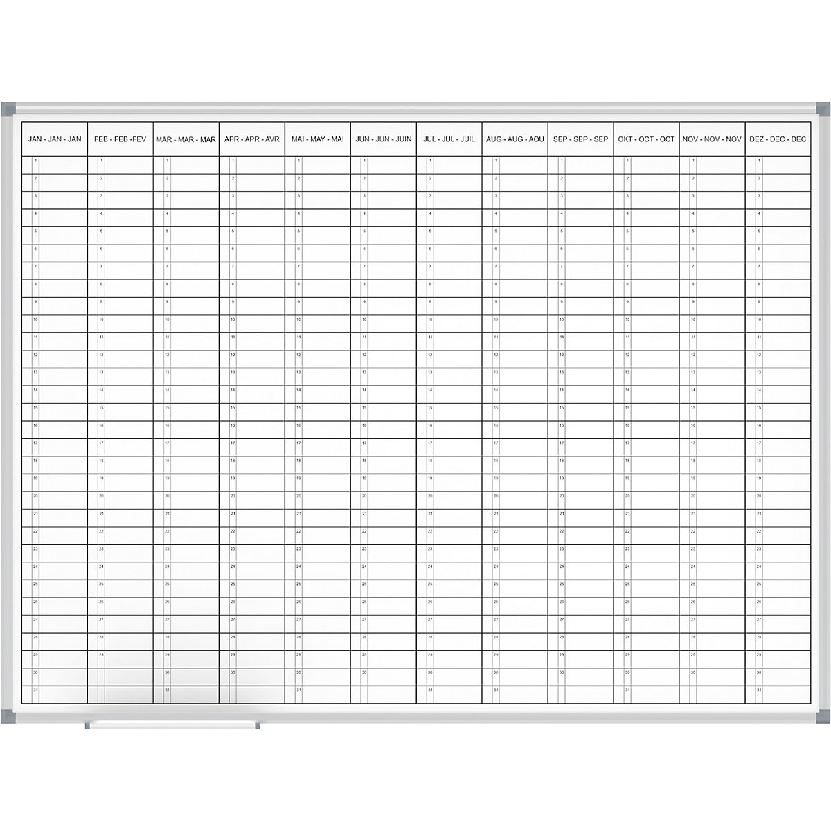 Panou de planificare – MAUL, planificator anual, vizualizare 12 luni, lățime 1200 mm-2