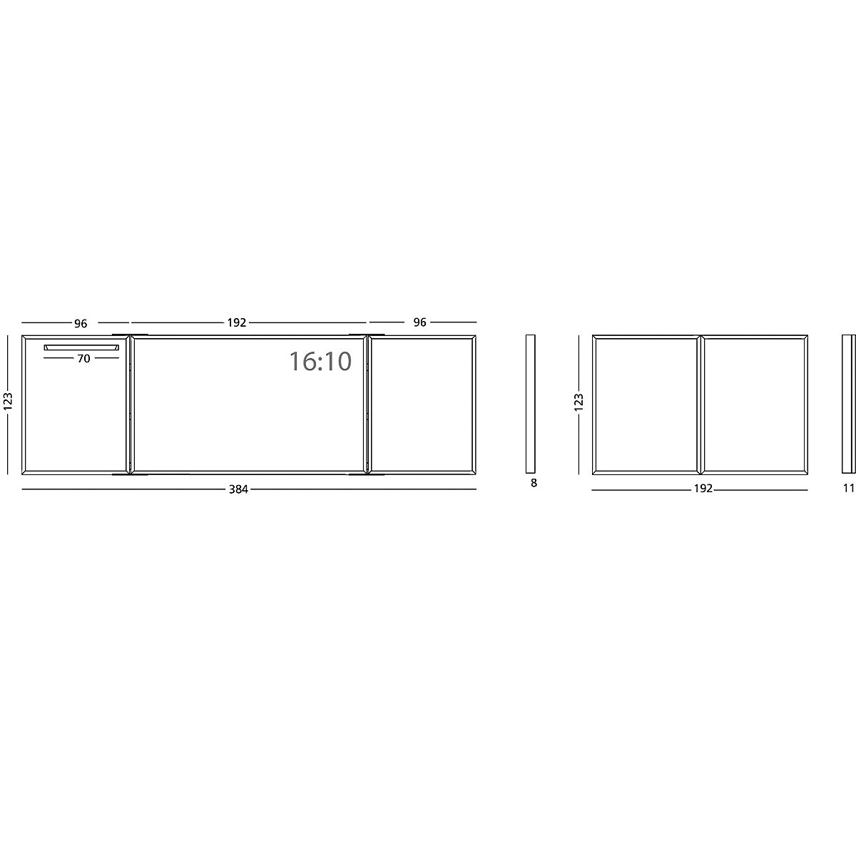 Panou whiteboard rabatabil, set complet – SMIT VISUAL (Imagine produs 2)-1