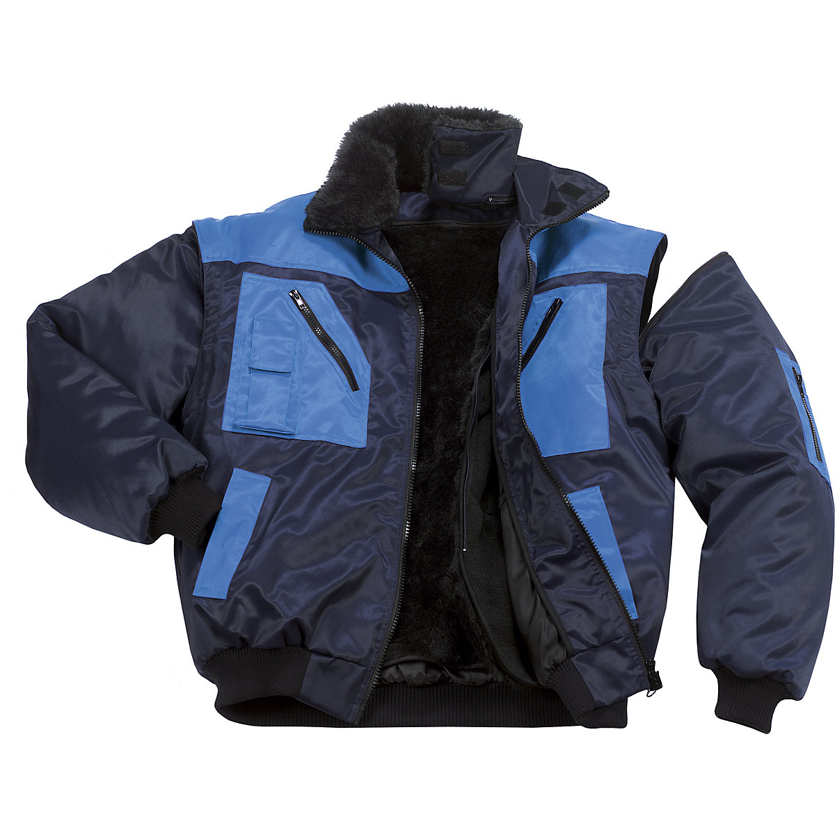 Jachetă aviator cu blană interioară detașabilă (Imagine produs 3)-2