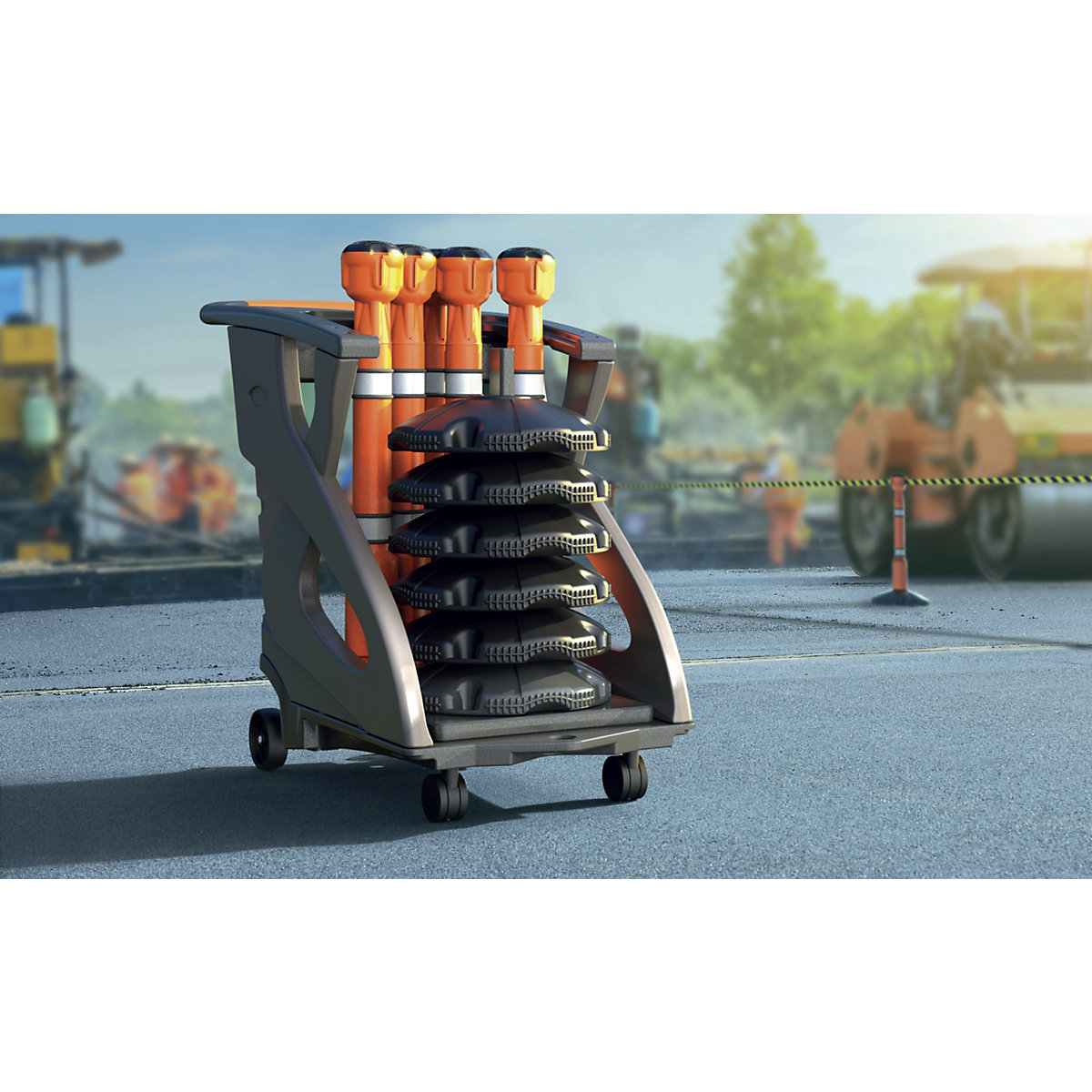 Stâlp cu bandă cu cărucior de transport – Skipper (Imagine produs 2)-1