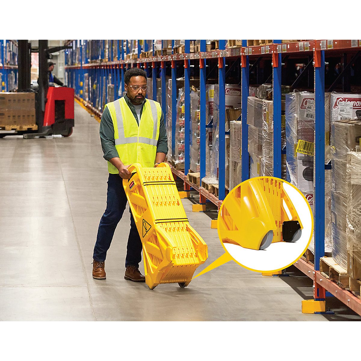 Gard de îngrădire din polietilenă, mobil – Rubbermaid (Imagine produs 8)-7