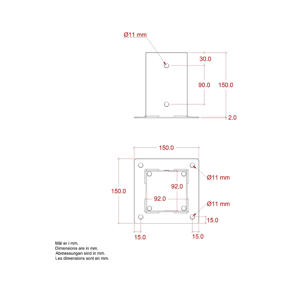 Bază pentru stâlp Cubic (Imagine produs 2)-1