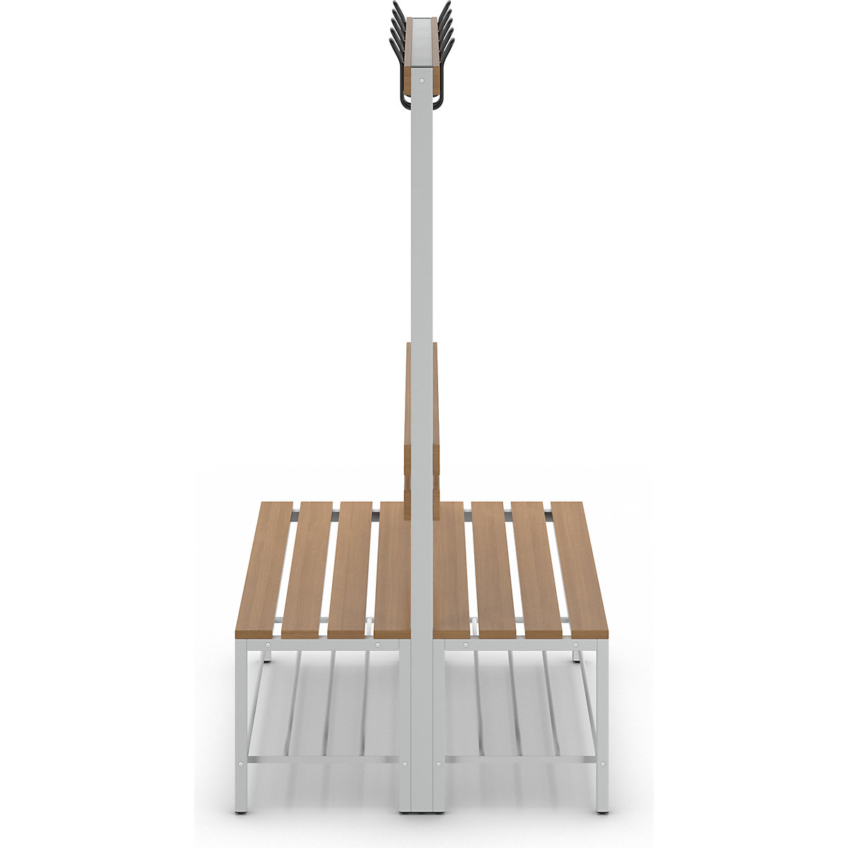 Bancă dublă de vestiar, cu spătar – eurokraft basic (Imagine produs 8)-7