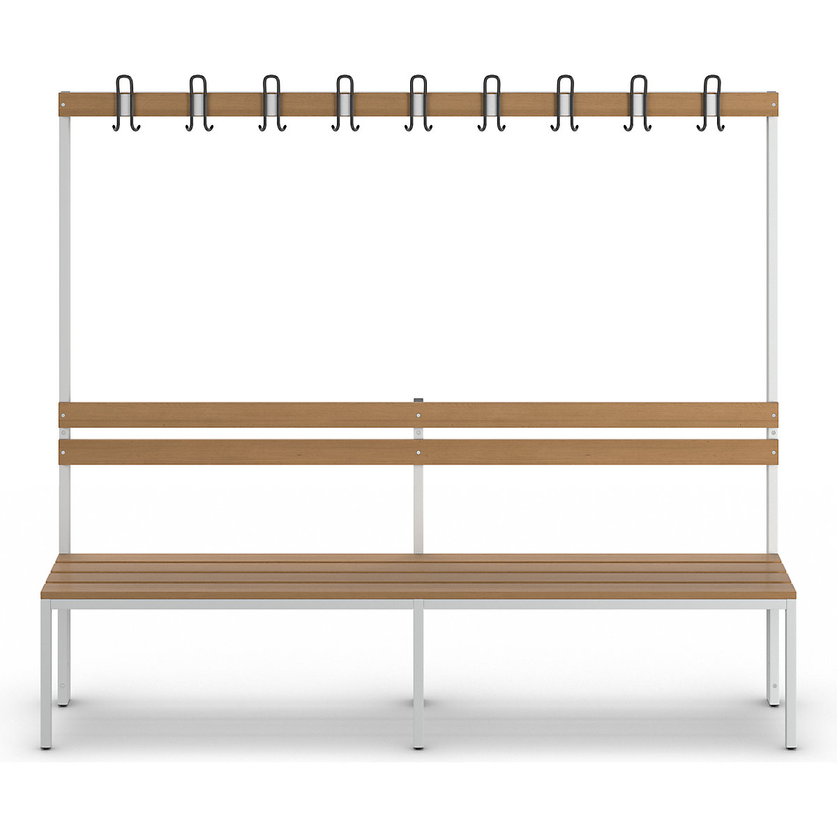 Bancă dublă de vestiar, cu spătar – eurokraft basic (Imagine produs 7)-6