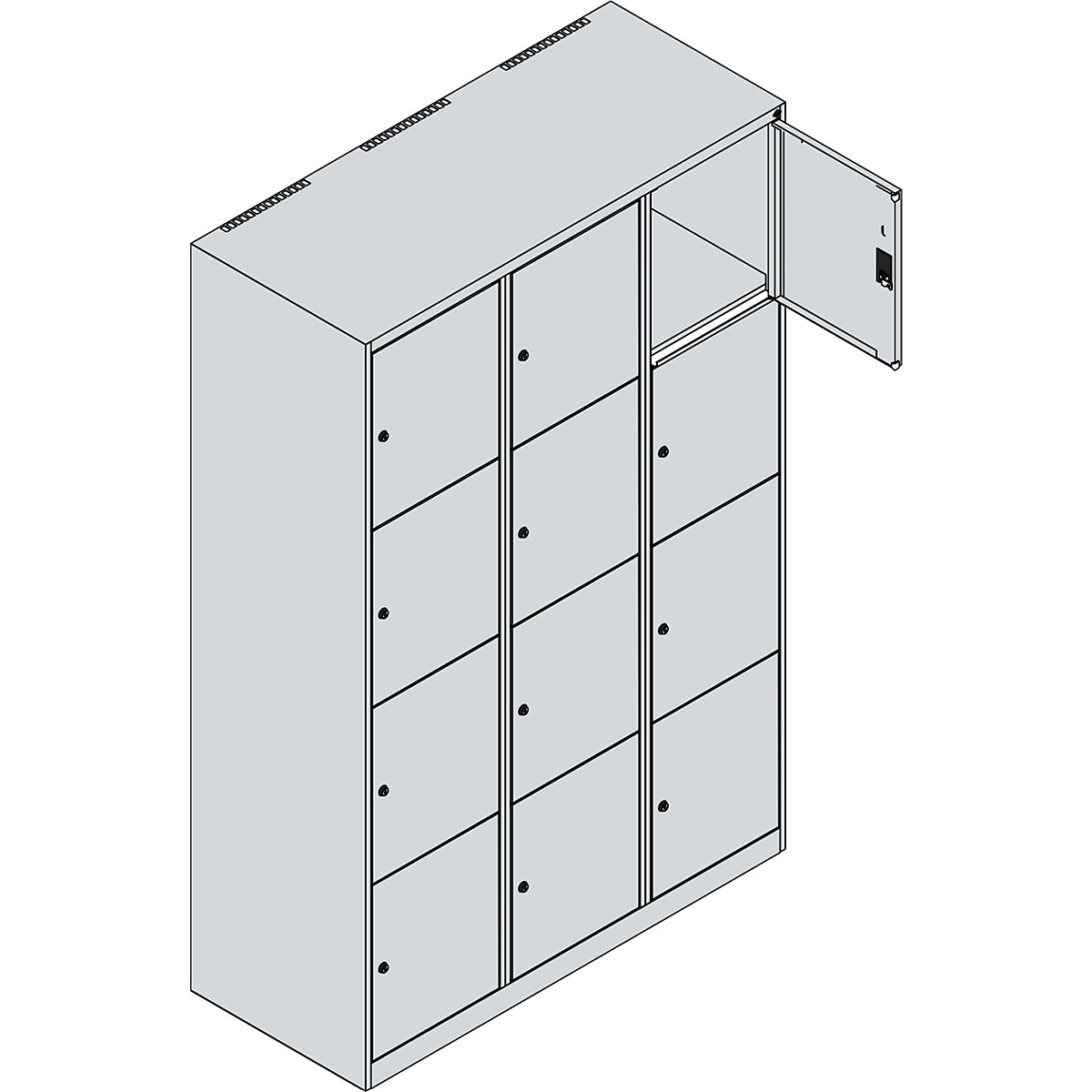 Dulap cu 4 compartimente cu încuietoare Classic PLUS – C+P (Imagine produs 3)-2