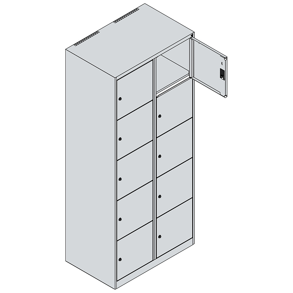 Dulap cu 5 compartimente cu încuietoare Classic PLUS – C+P (Imagine produs 2)-1