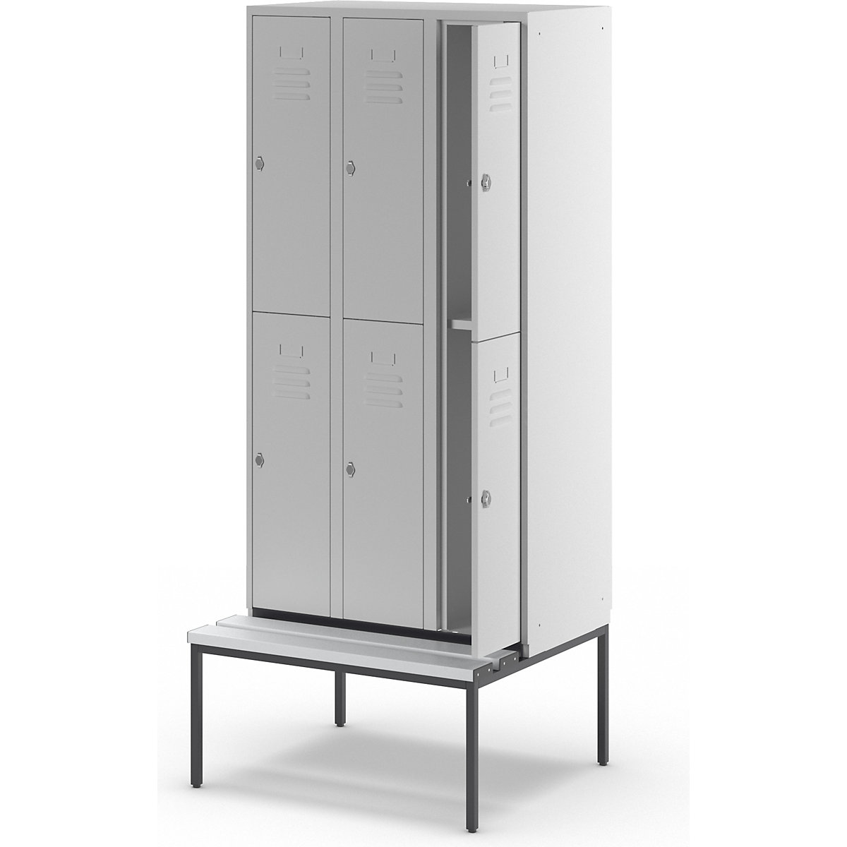 Vestiar cu două niveluri Berlin 2 cu bancă – Wolf (Imagine produs 8)-7