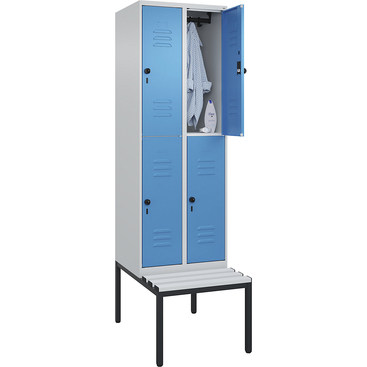 Vestiar cu două niveluri Classic PLUS cu bancă – C+P