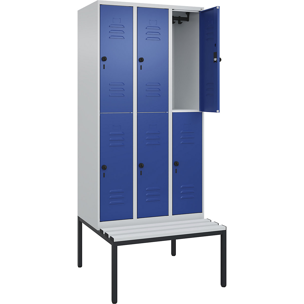 Vestiar cu două niveluri Classic PLUS cu bancă – C+P (Imagine produs 5)-4