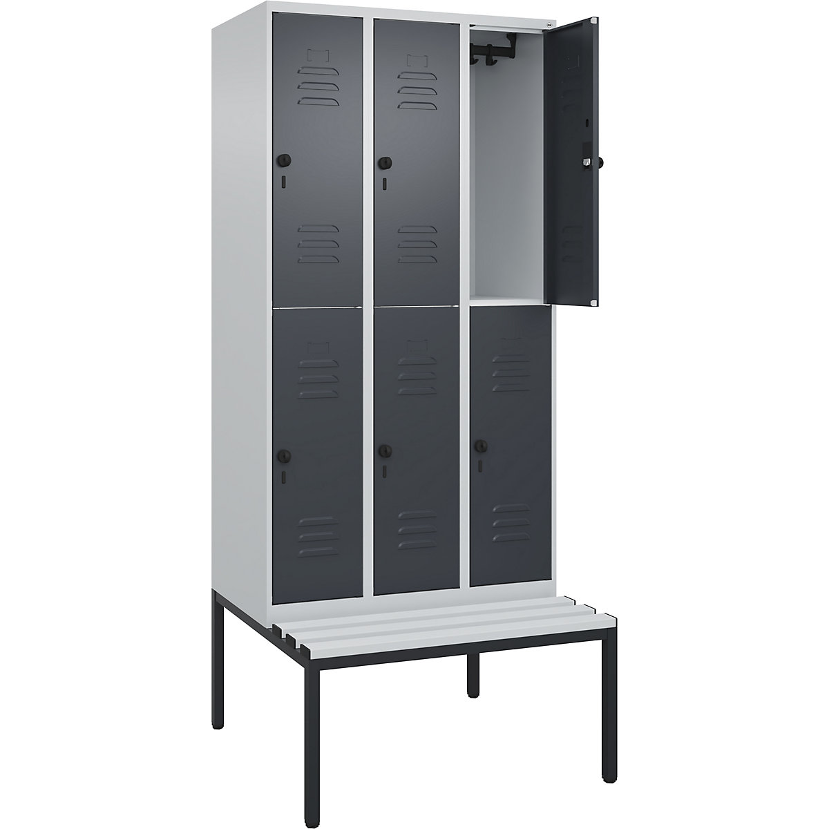 Vestiar cu două niveluri Classic PLUS cu bancă – C+P (Imagine produs 4)-3