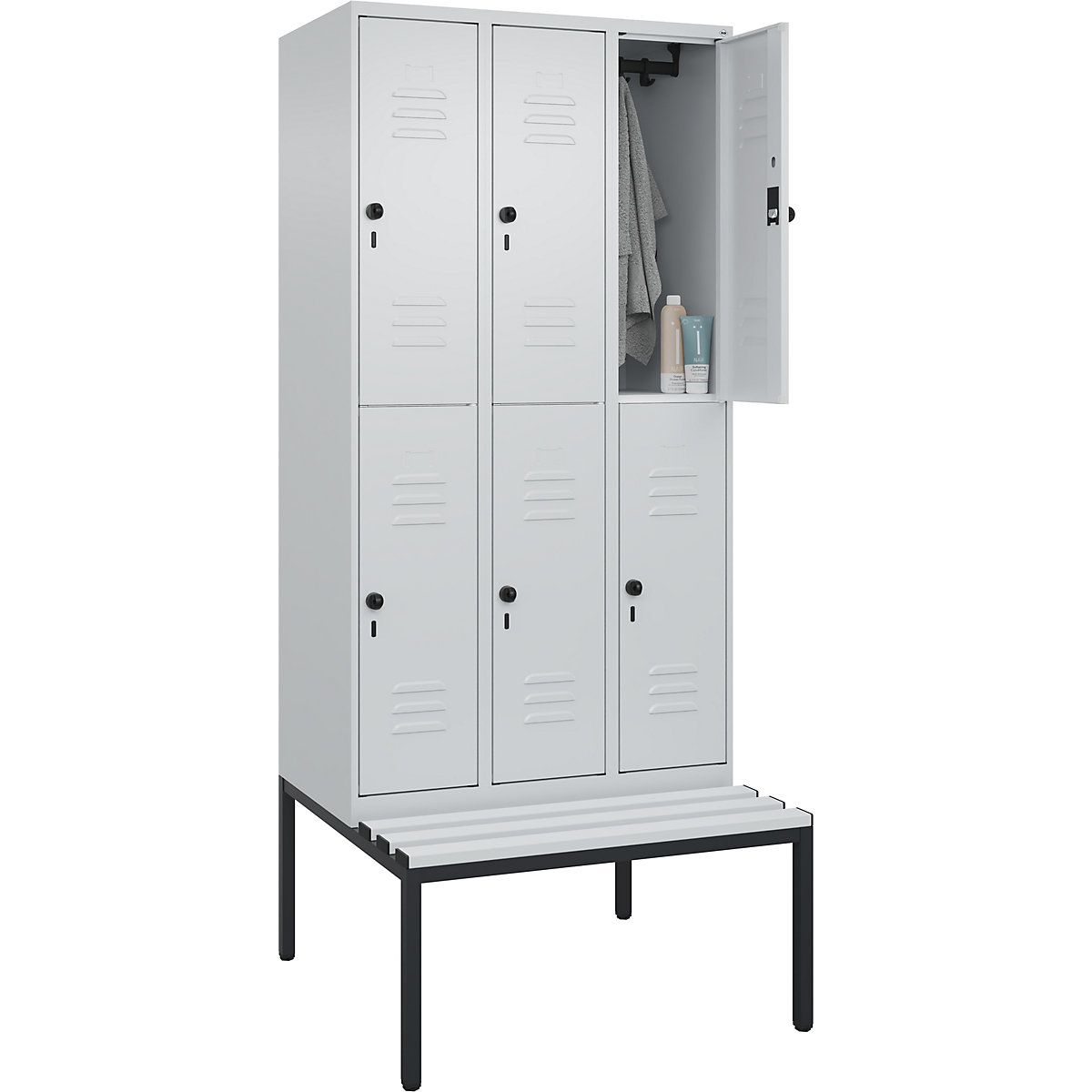 Vestiar cu două niveluri Classic PLUS cu bancă – C+P