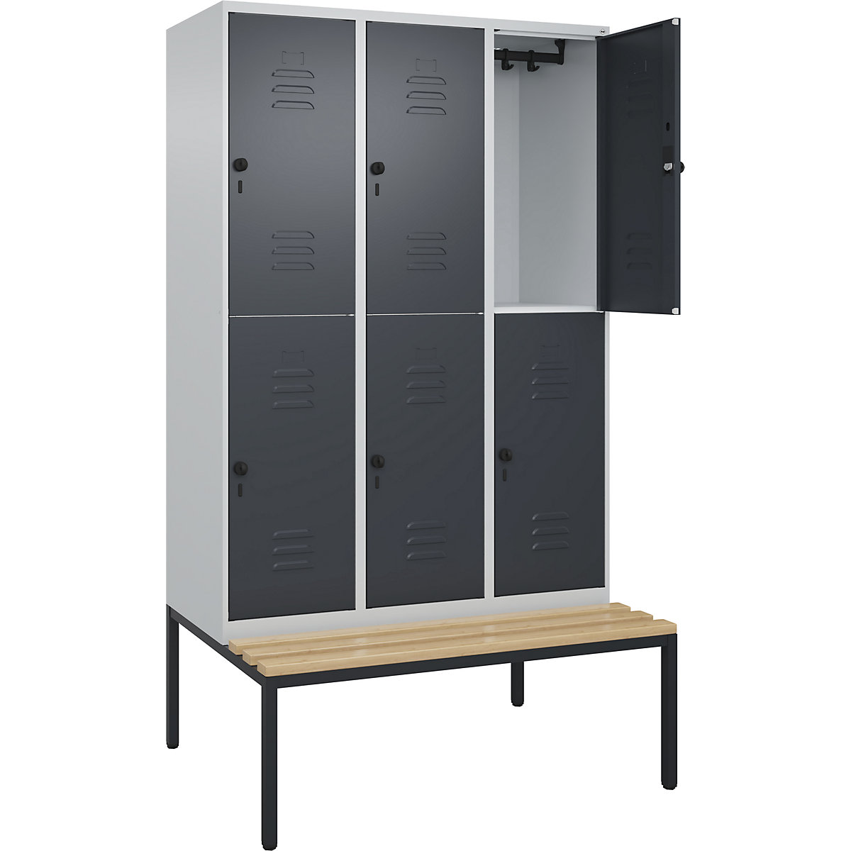 Vestiar cu două niveluri Classic PLUS cu bancă – C+P (Imagine produs 5)-4