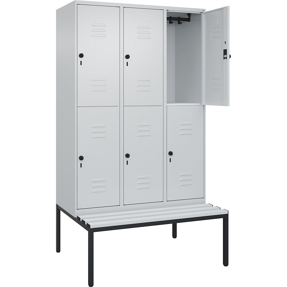 Vestiar cu două niveluri Classic PLUS cu bancă – C+P (Imagine produs 4)-3