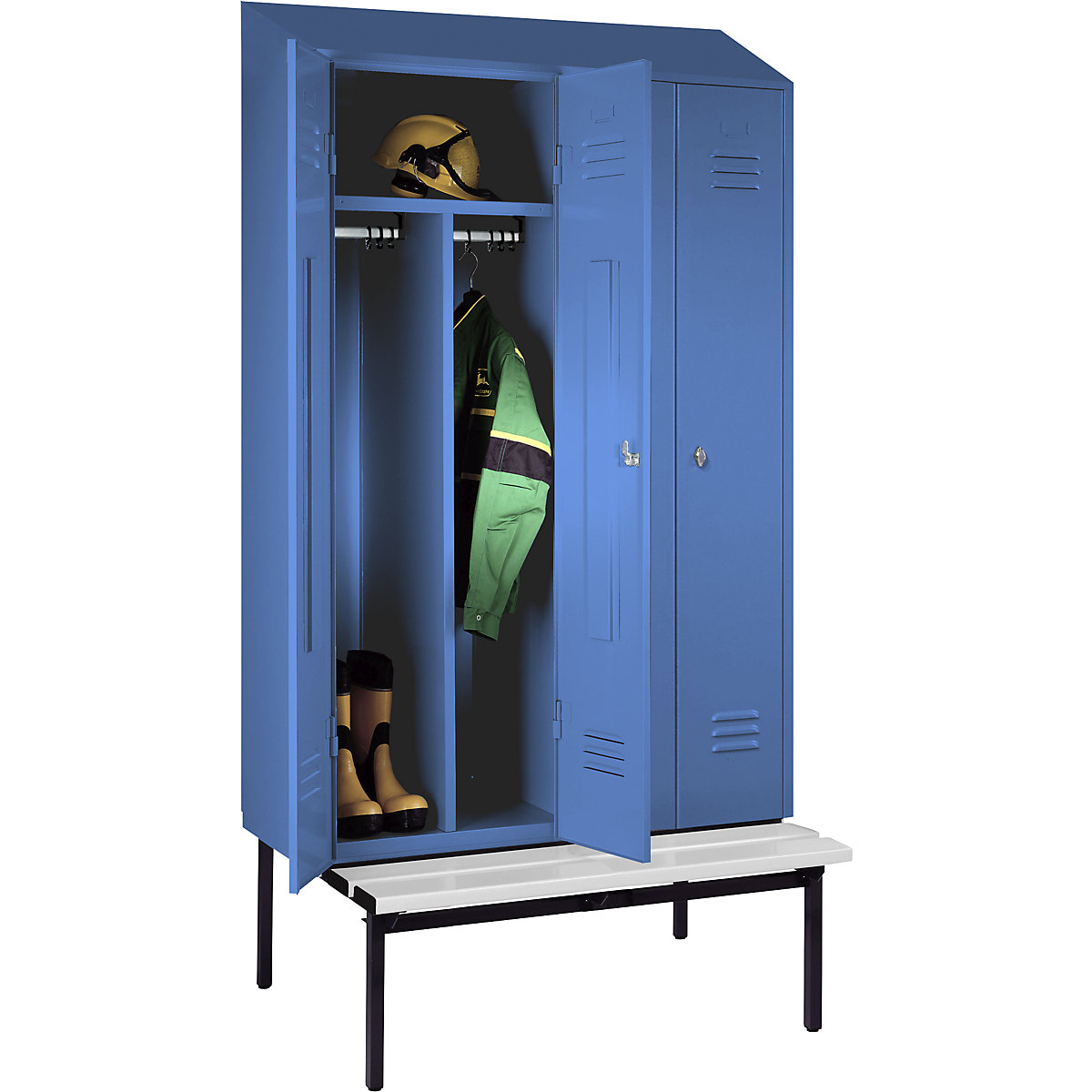 Vestiar pentru haine curate și murdare Berlin 2 cu bancă – Wolf