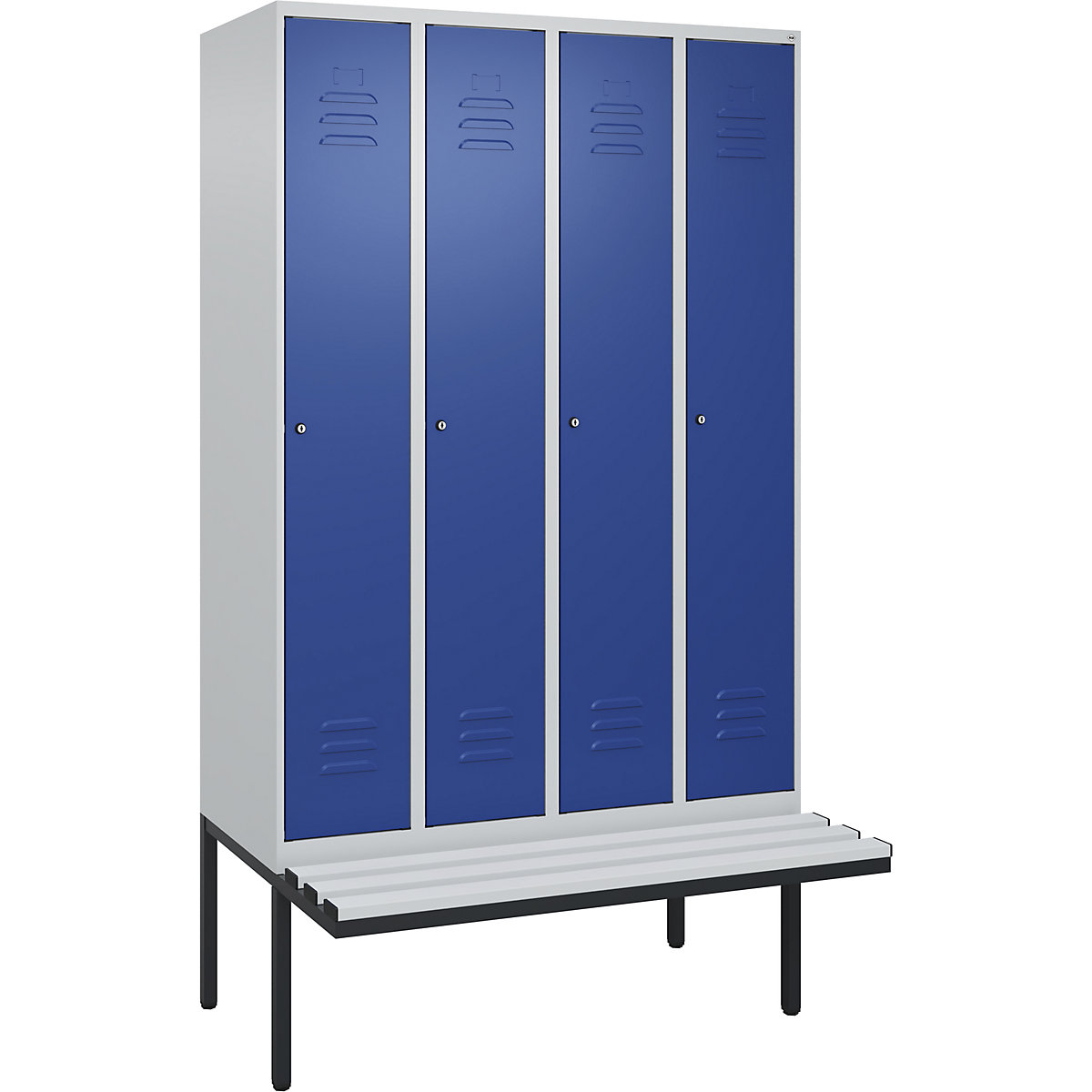 Vestiar pentru haine curate și murdare Classic PLUS cu bancă, îngust – C+P (Imagine produs 5)-4