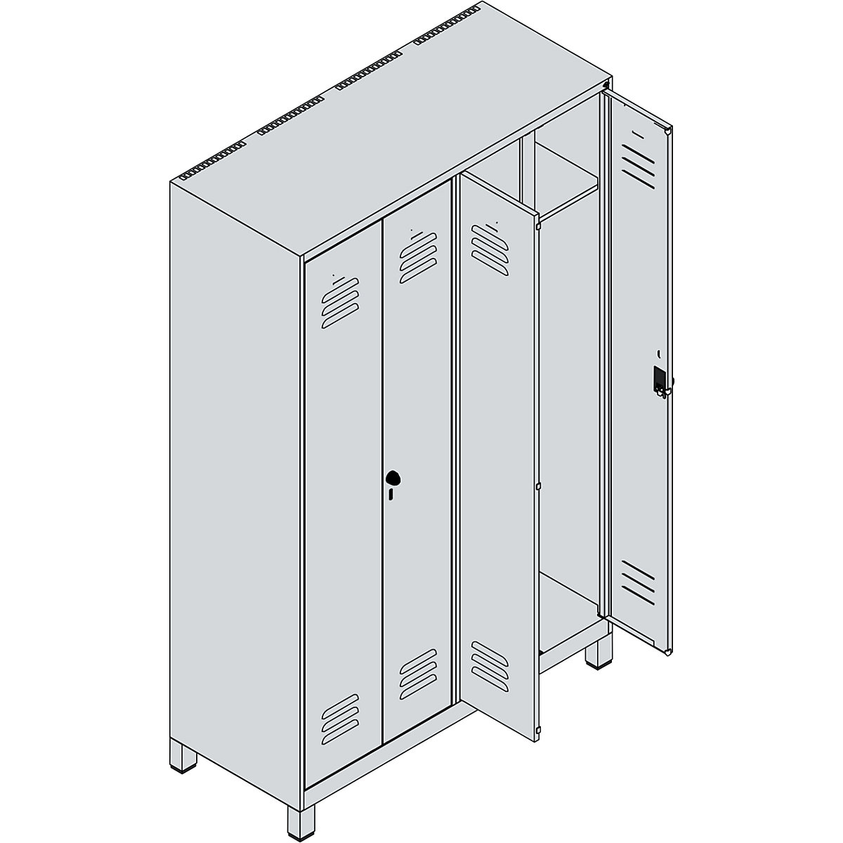 Vestiar pentru haine curate și murdare Classic PLUS – C+P (Imagine produs 4)-3