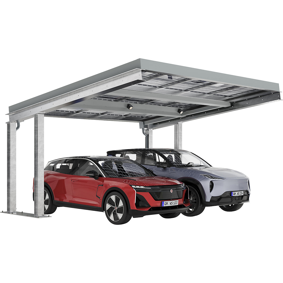 Adăpost pentru autovehicule SolarCover cu module FV fără panou electric (Imagine produs 2)-1