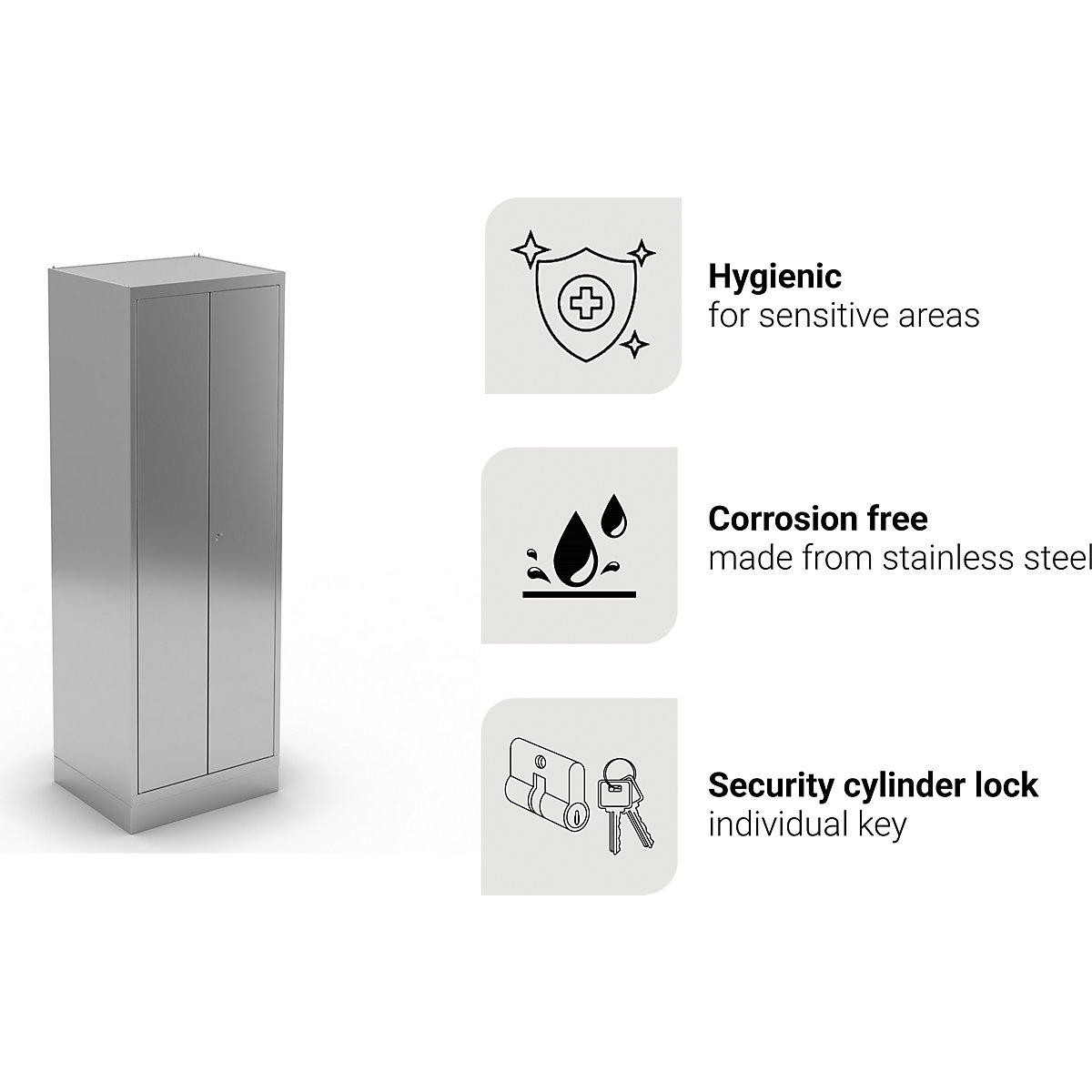Dulap pentru materiale de curățenie, din inox (Imagine produs 4)-3
