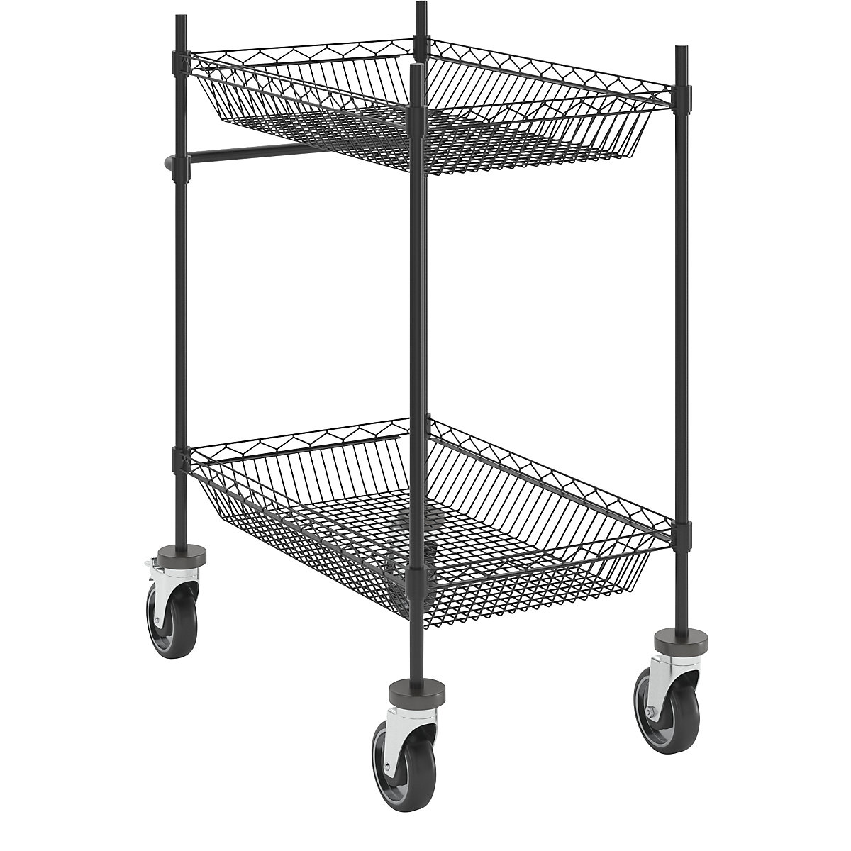 Cărucior cu banc de lucru cu grilaj din sârmă, negru (Imagine produs 3)-2