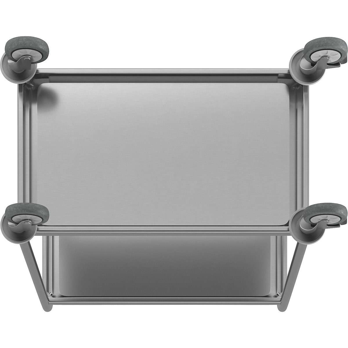 Cărucior din inox pentru servire – eurokraft basic (Imagine produs 7)-6