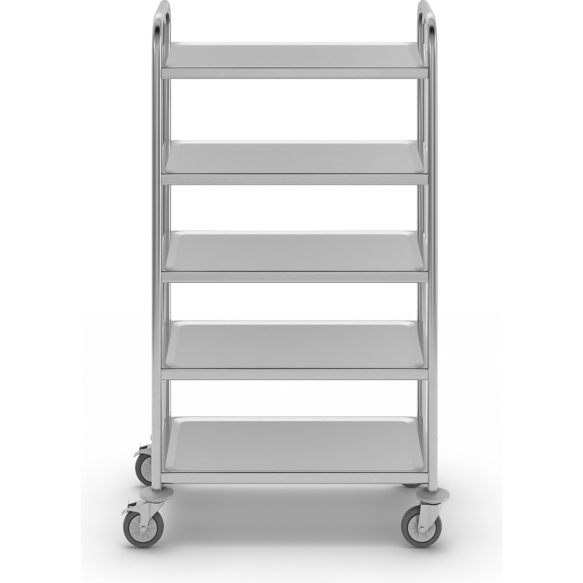 Cărucior din inox pentru servire – eurokraft basic (Imagine produs 4)-3