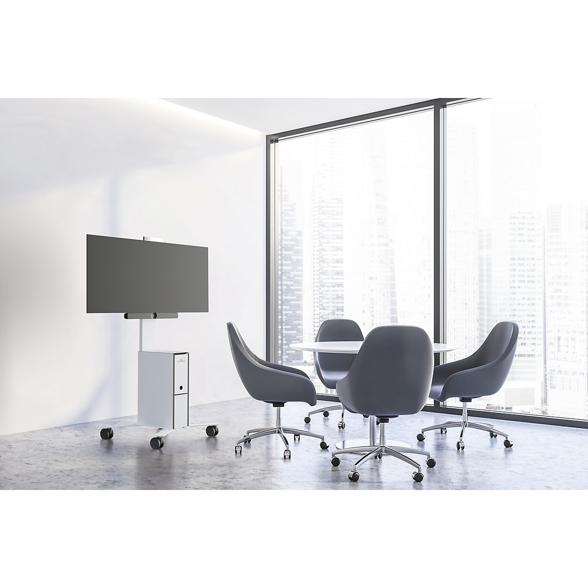 Cărucior TV mobil COWORKSTATION® – DURABLE (Imagine produs 17)-16