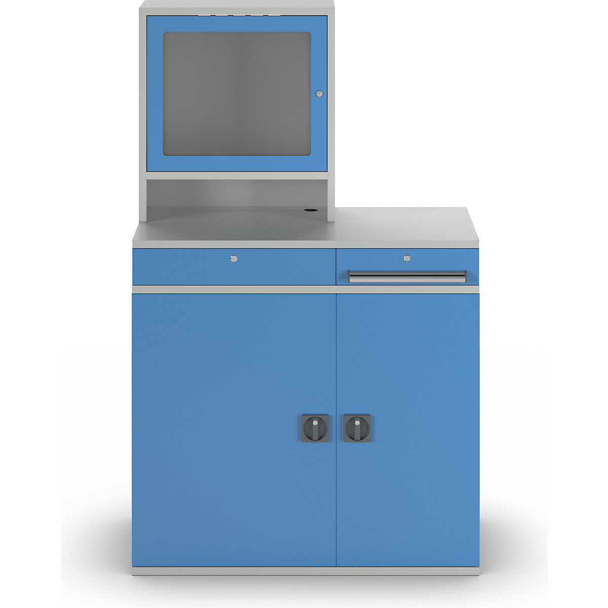 Stație de lucru pentru calculator, tablă de oțel – eurokraft pro (Imagine produs 4)-3