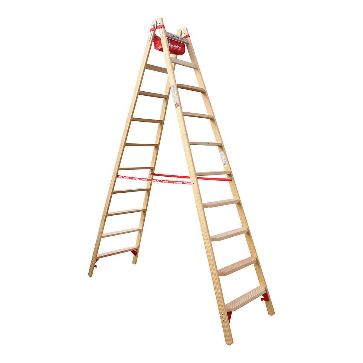 Scară dublă din lemn cu trepte confort – euroline (Imagine produs 5)-4