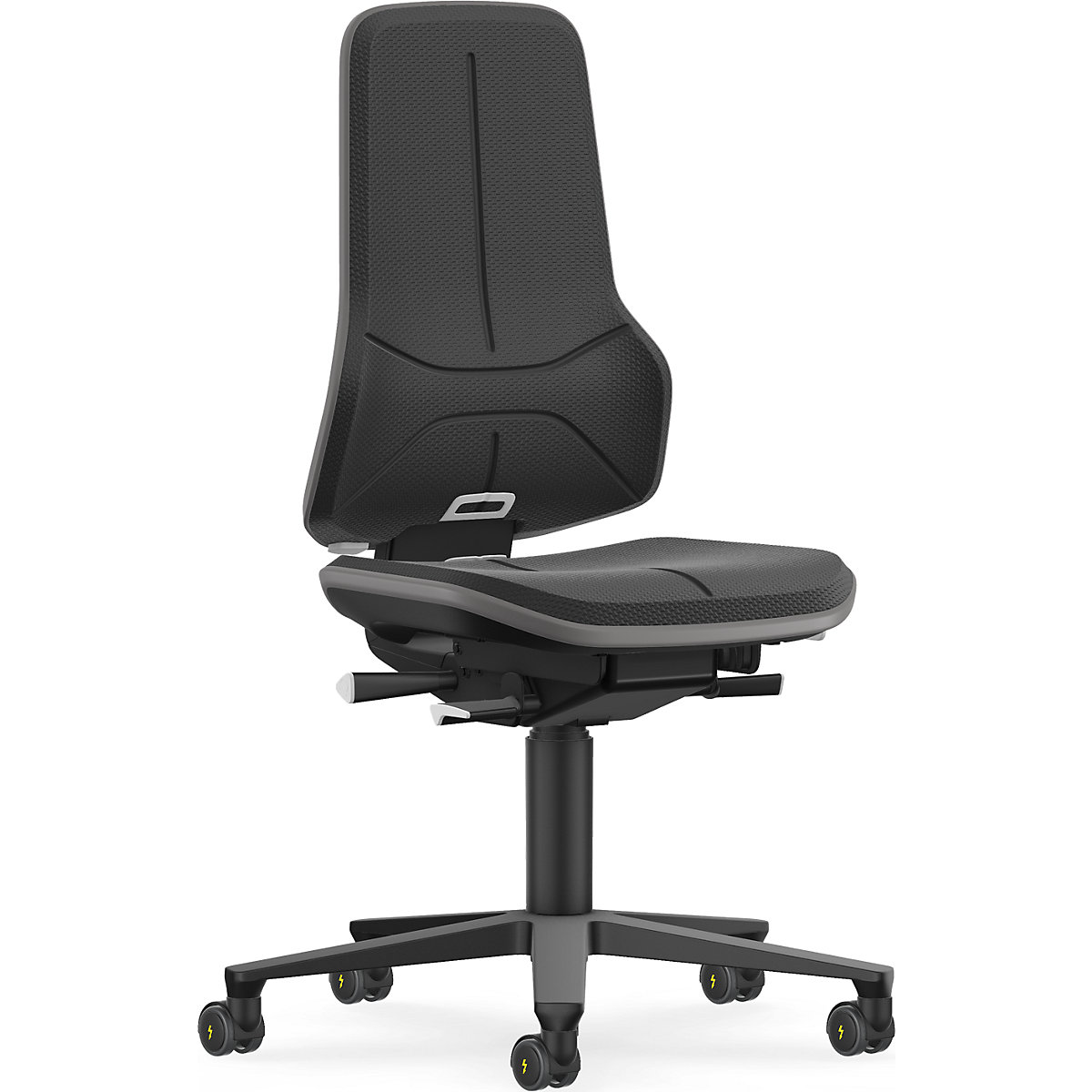 Scaun rotativ de lucru NEON ESD, role – bimos (Imagine produs 6)-5