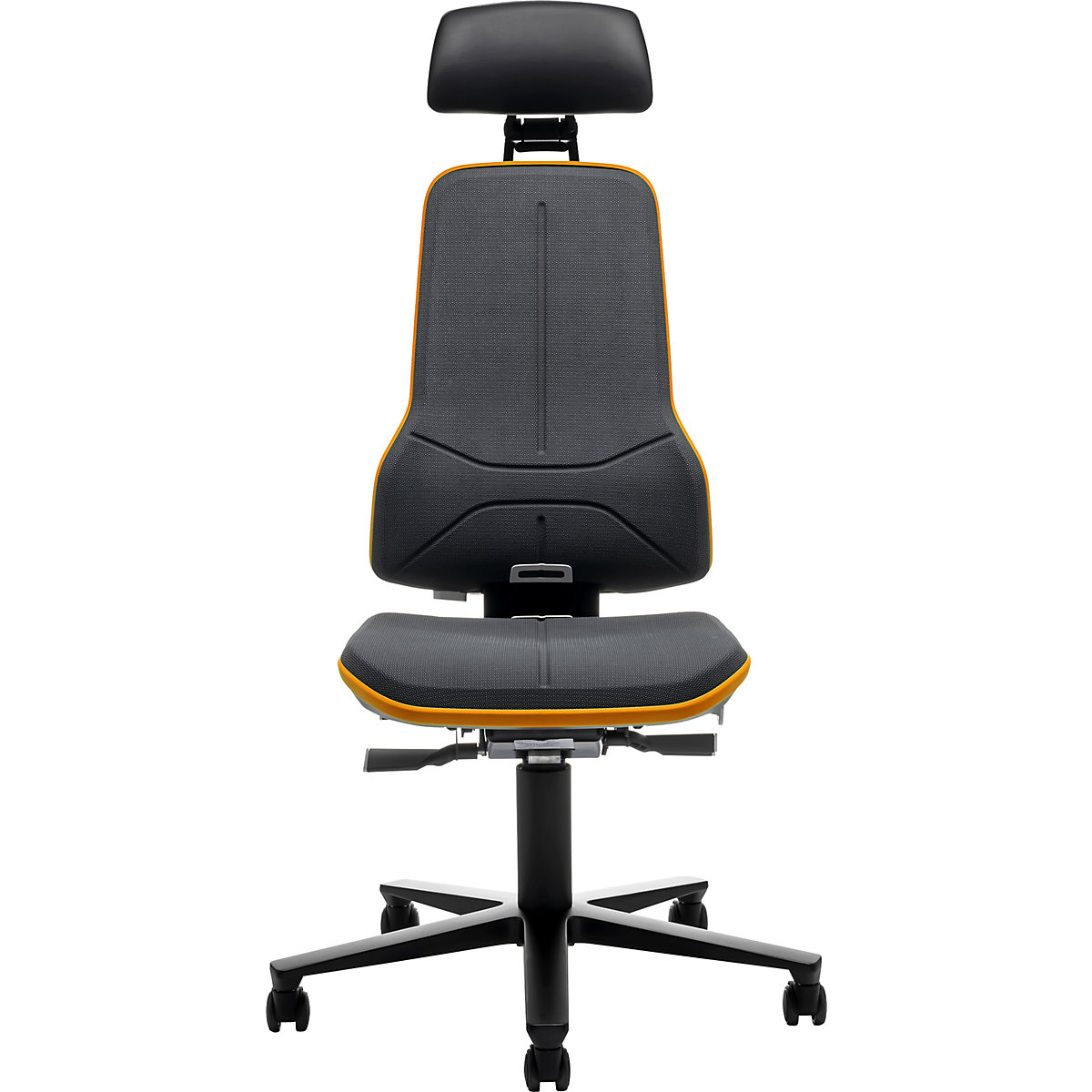 Scaun rotativ de lucru NEON, role, tetieră – bimos (Imagine produs 2)-1