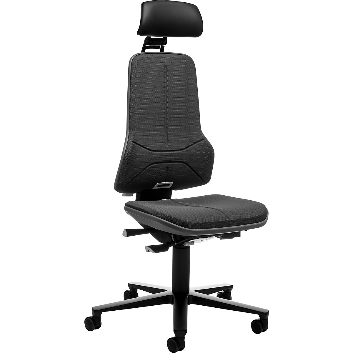 Scaun rotativ de lucru NEON, role, tetieră – bimos