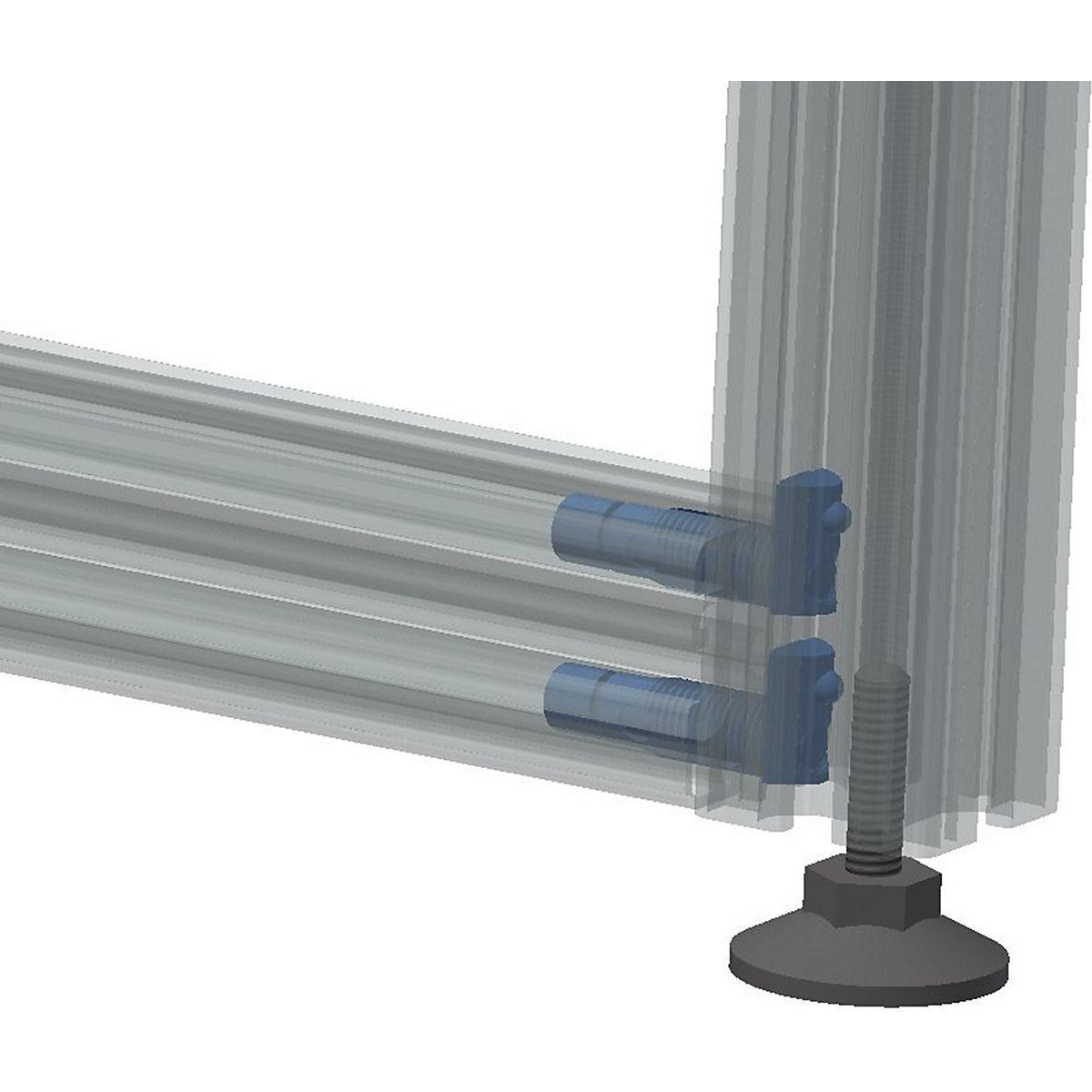 Aluminijasta delovna miza workalu®, dvostranski osnovni okvir – bedrunka hirth (Slika izdelka 6)-5