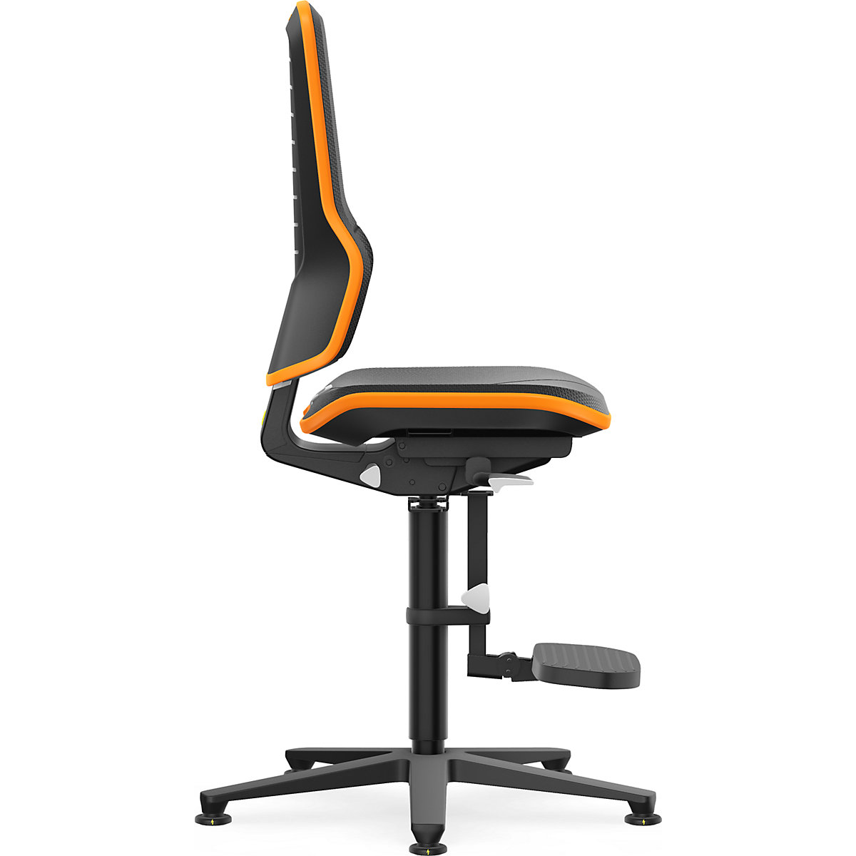 Vrtljiv delovni stol ESD NEON, z drsniki in oporo – bimos (Slika izdelka 3)-2